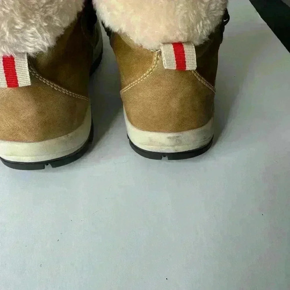 OTHUME FEMME Lack Up Tan Boots with Fur. Size 11 - Picture 6 of 8